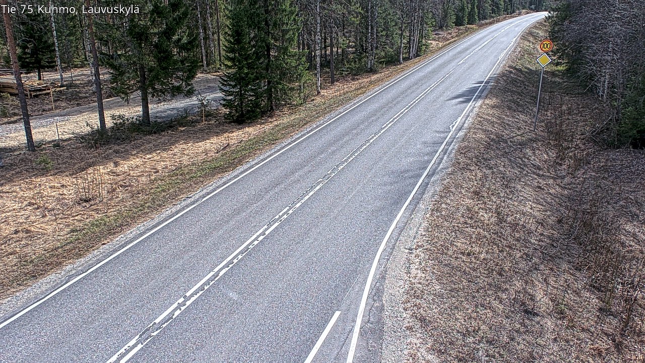 Weather Camera Image Väg 75 Kuhmo, Lauvuskylä, Kuhmo, Kainuu