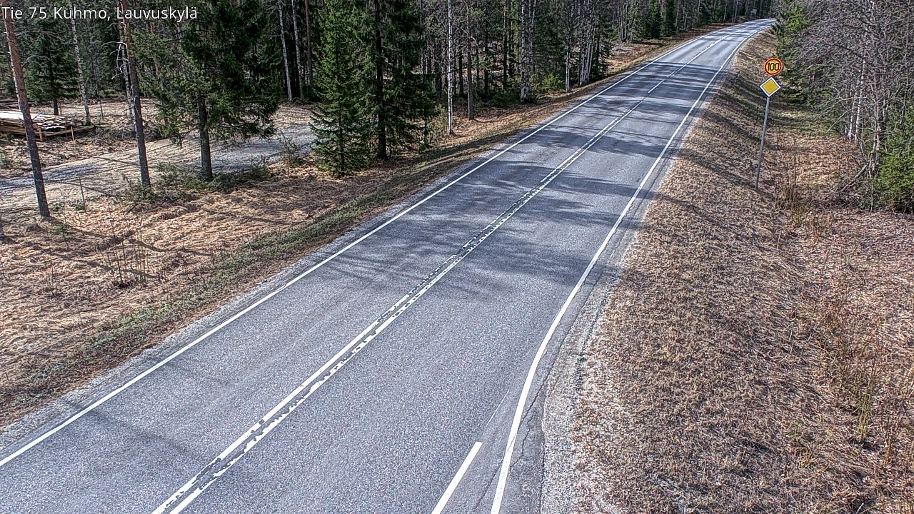 Weather Camera Image Väg 75 Kuhmo, Lauvuskylä, Kuhmo, Kainuu