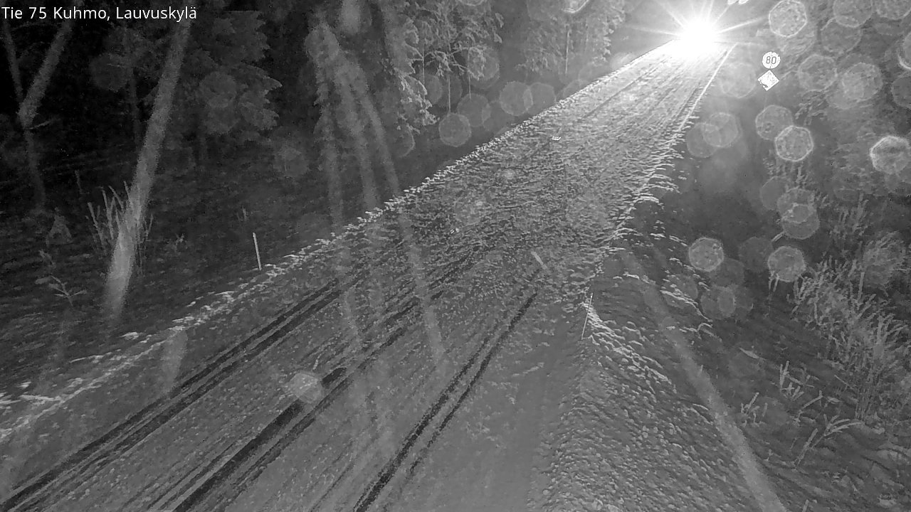 Weather Camera Image Väg 75 Kuhmo, Lauvuskylä, Kuhmo, Kainuu
