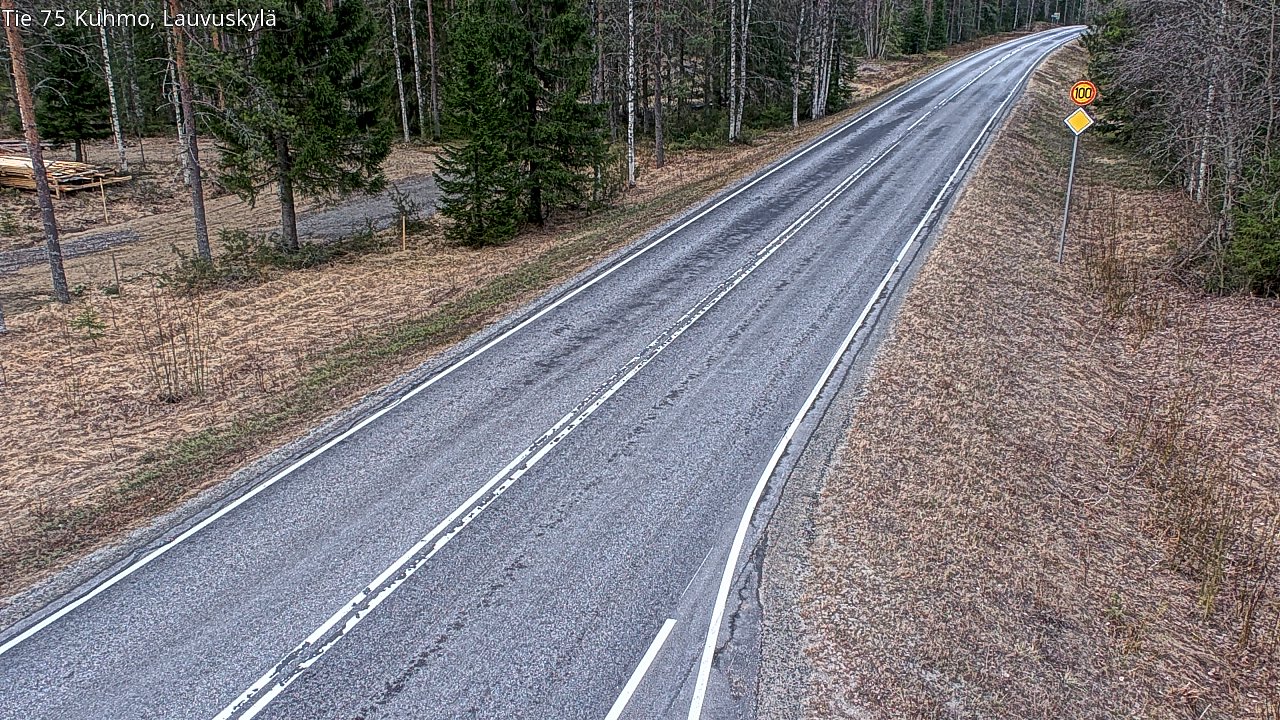 Weather Camera Image Väg 75 Kuhmo, Lauvuskylä, Kuhmo, Kainuu