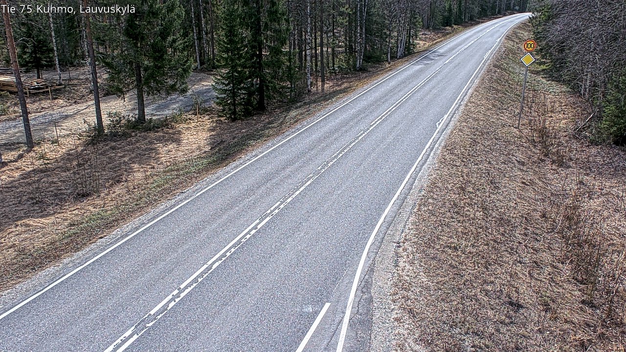 Weather Camera Image Väg 75 Kuhmo, Lauvuskylä, Kuhmo, Kainuu