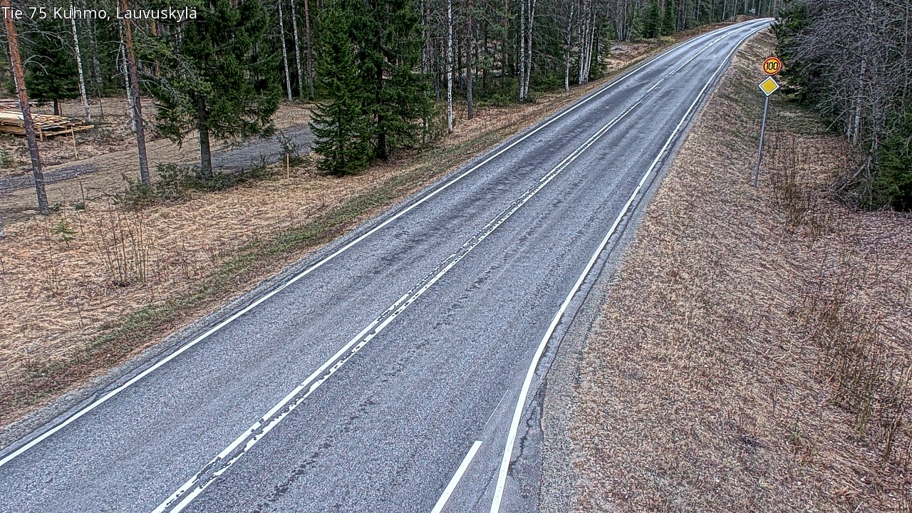 Weather Camera Image Väg 75 Kuhmo, Lauvuskylä, Kuhmo, Kainuu