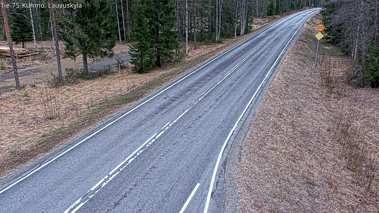 Weather Camera Image Väg 75 Kuhmo, Lauvuskylä, Kuhmo, Kainuu