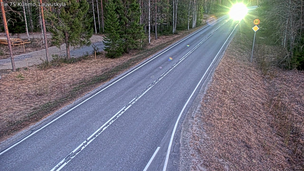 Weather Camera Image Väg 75 Kuhmo, Lauvuskylä, Kuhmo, Kainuu
