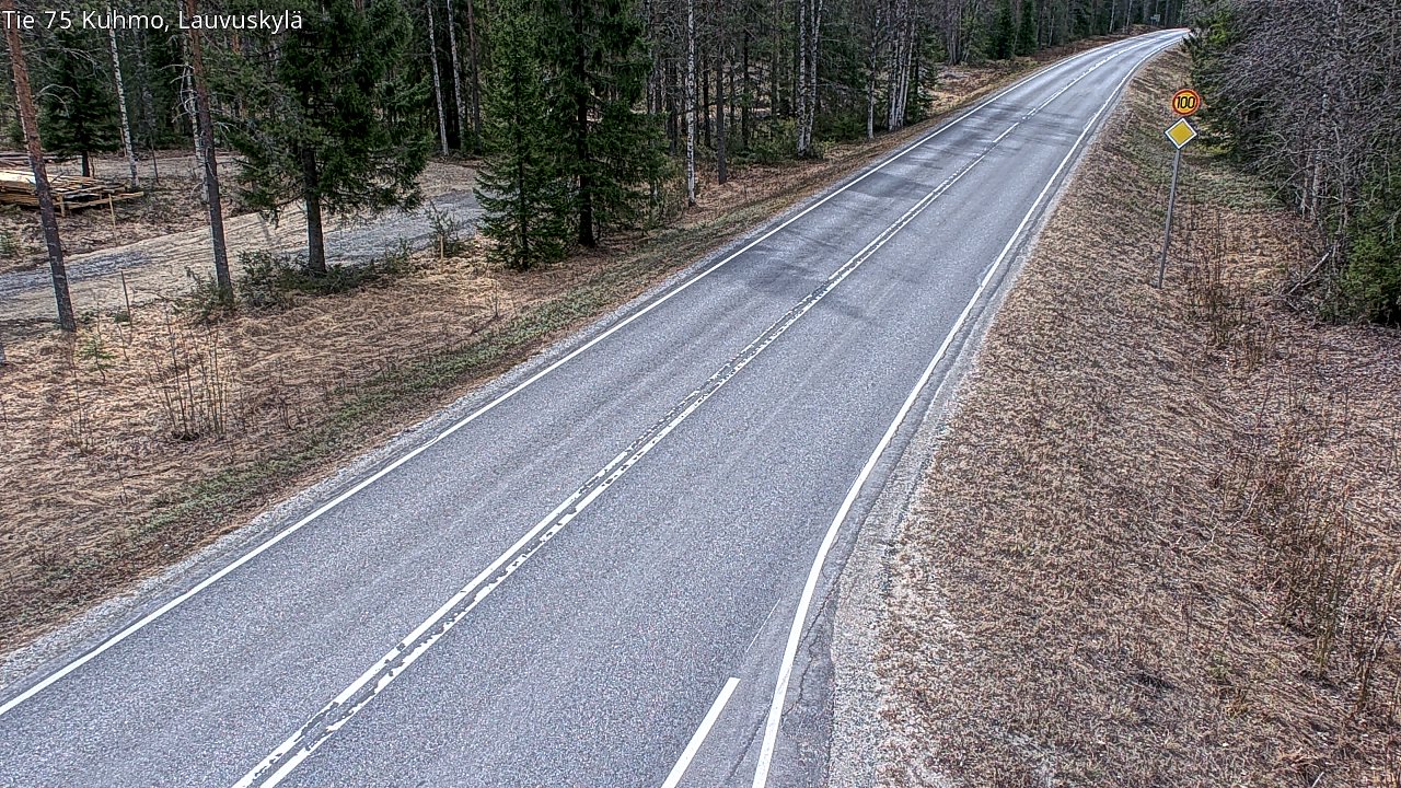 Weather Camera Image Väg 75 Kuhmo, Lauvuskylä, Kuhmo, Kainuu