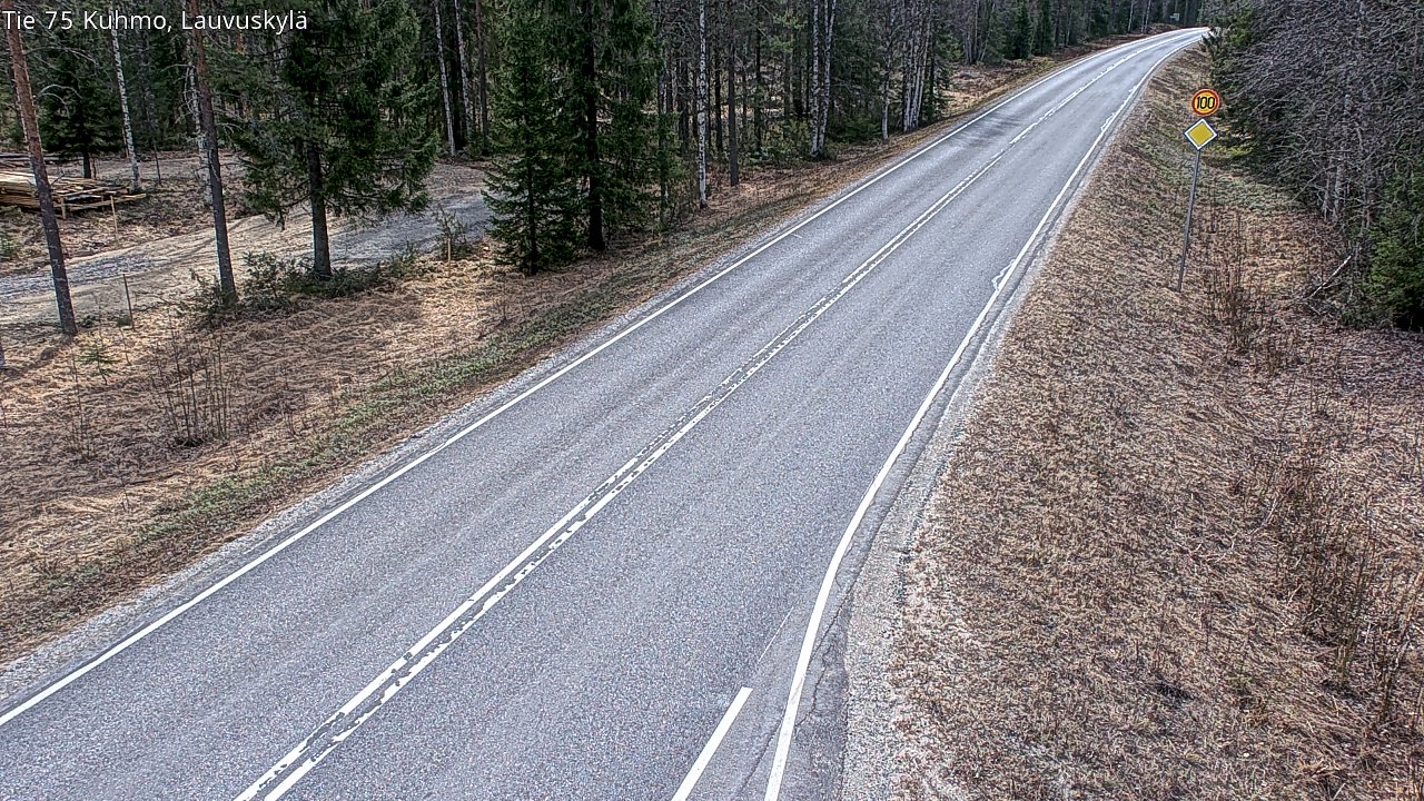 Weather Camera Image Väg 75 Kuhmo, Lauvuskylä, Kuhmo, Kainuu