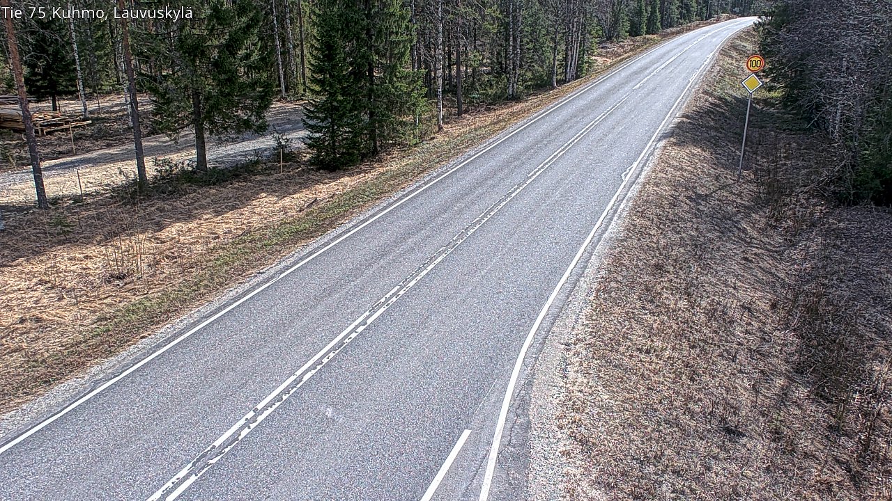 Weather Camera Image Väg 75 Kuhmo, Lauvuskylä, Kuhmo, Kainuu