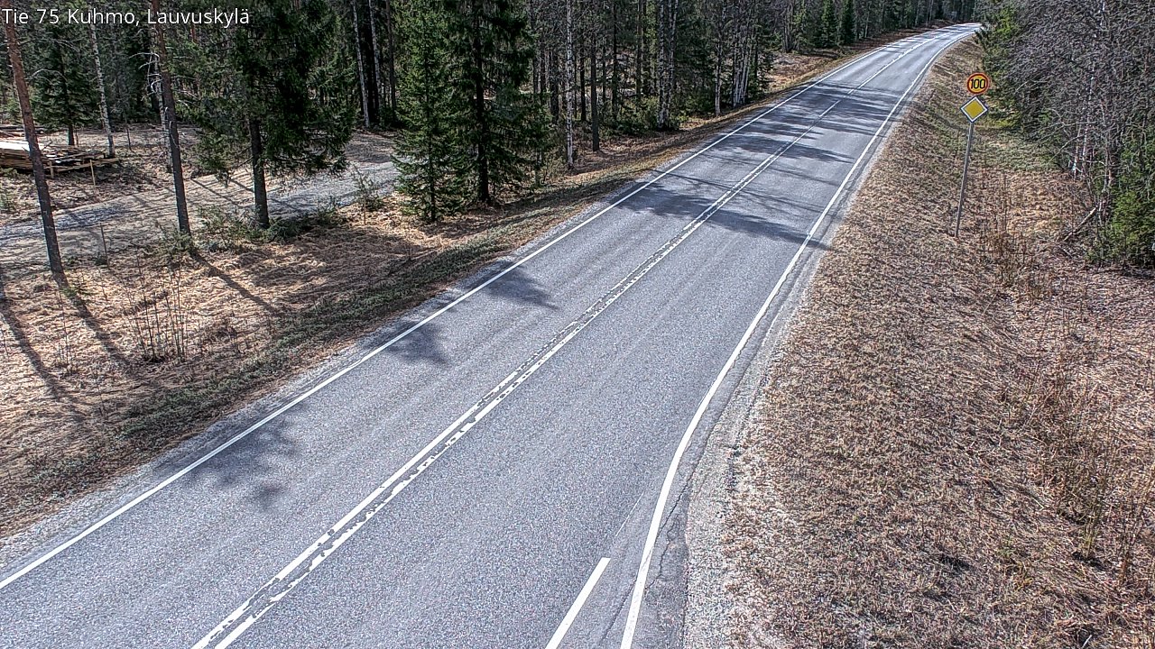 Weather Camera Image Väg 75 Kuhmo, Lauvuskylä, Kuhmo, Kainuu