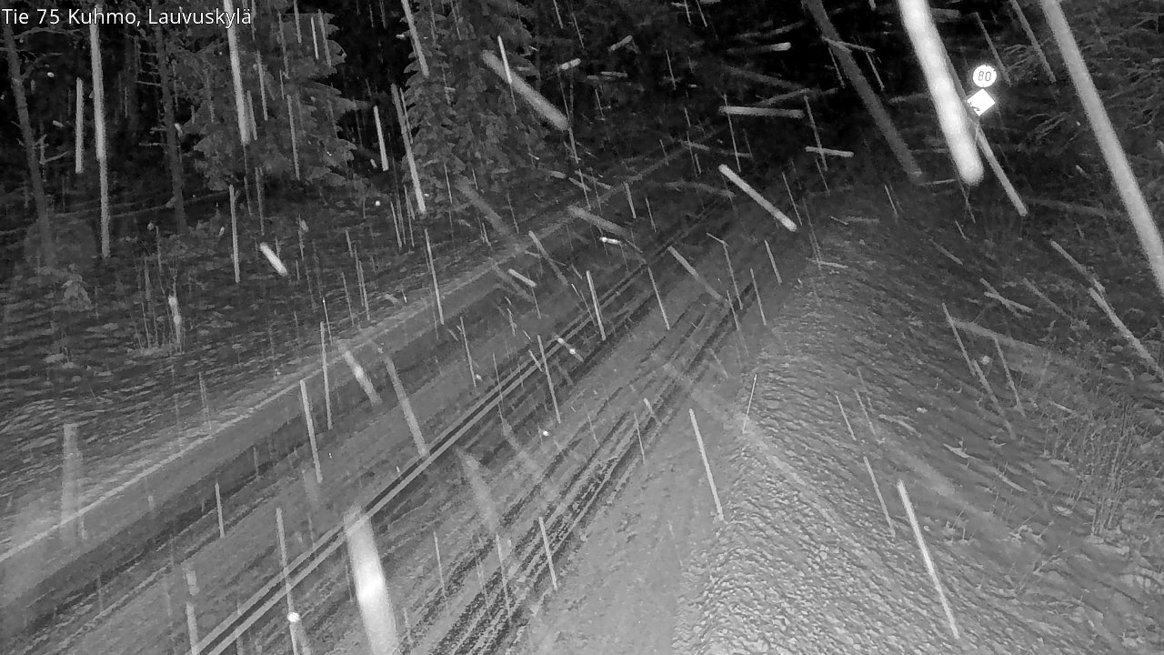 Weather Camera Image Väg 75 Kuhmo, Lauvuskylä, Kuhmo, Kainuu
