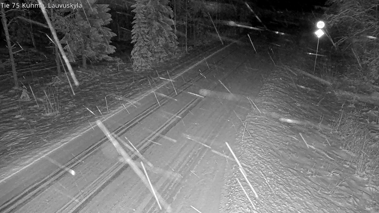 Weather Camera Image Väg 75 Kuhmo, Lauvuskylä, Kuhmo, Kainuu