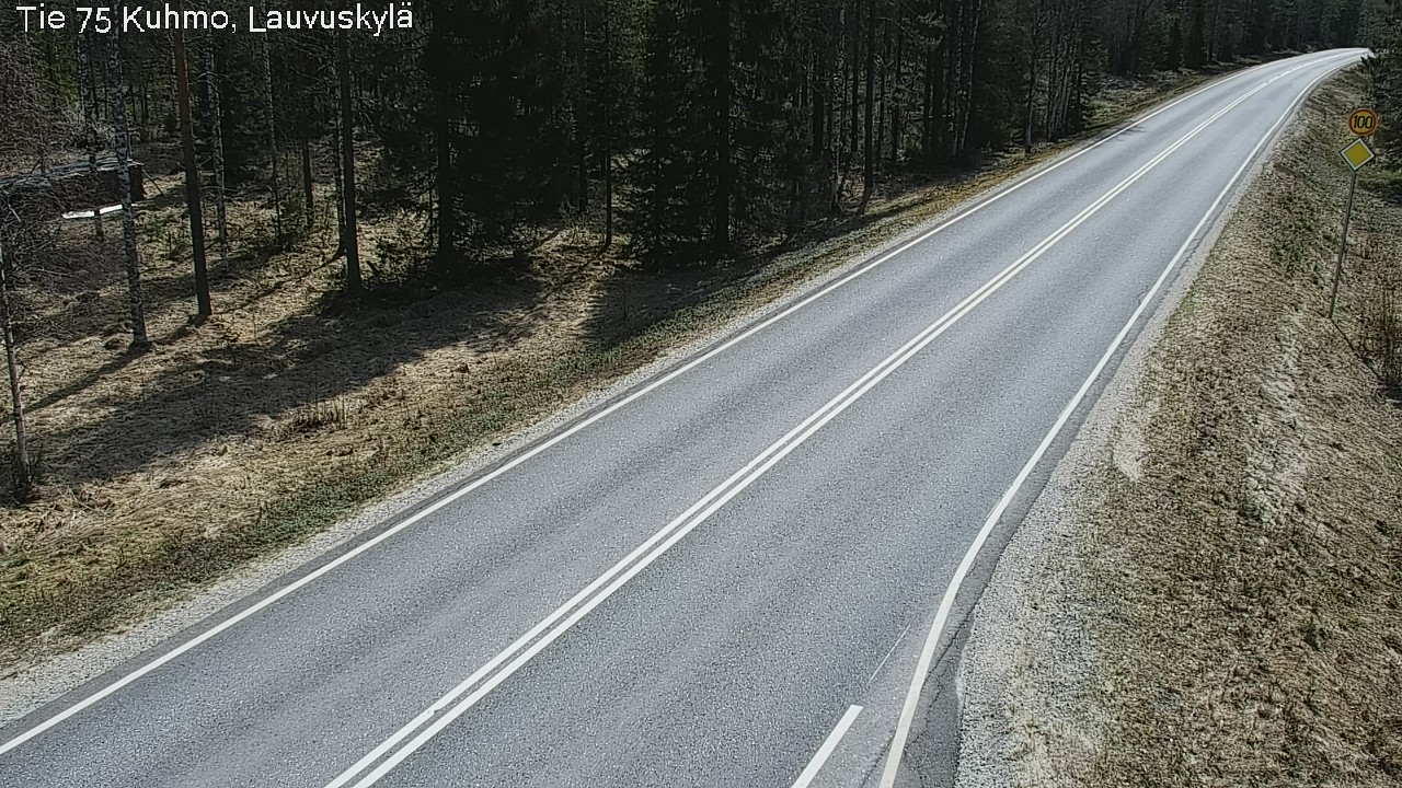 Weather Camera Image Väg 75 Kuhmo, Lauvuskylä, Kuhmo, Kainuu