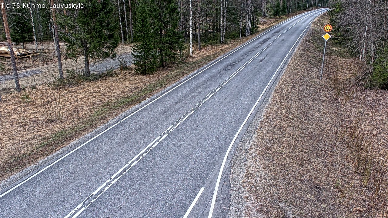 Weather Camera Image Väg 75 Kuhmo, Lauvuskylä, Kuhmo, Kainuu
