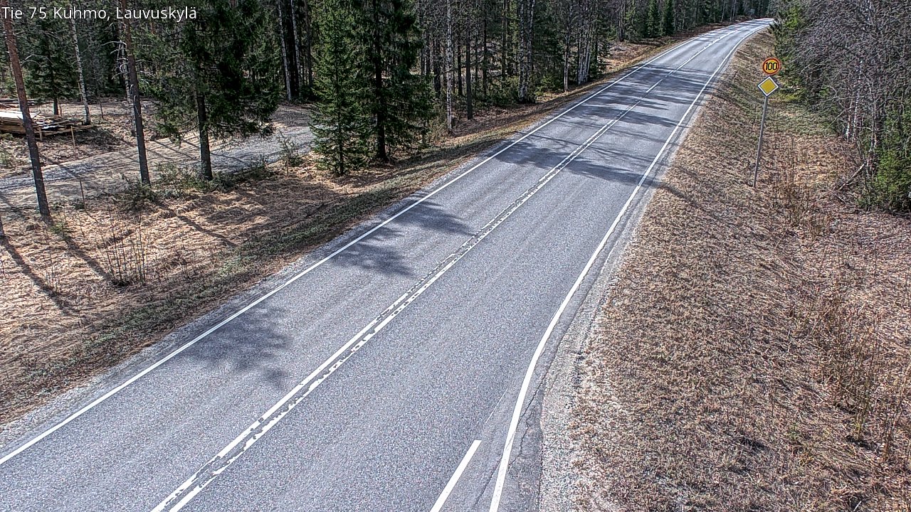 Weather Camera Image Väg 75 Kuhmo, Lauvuskylä, Kuhmo, Kainuu