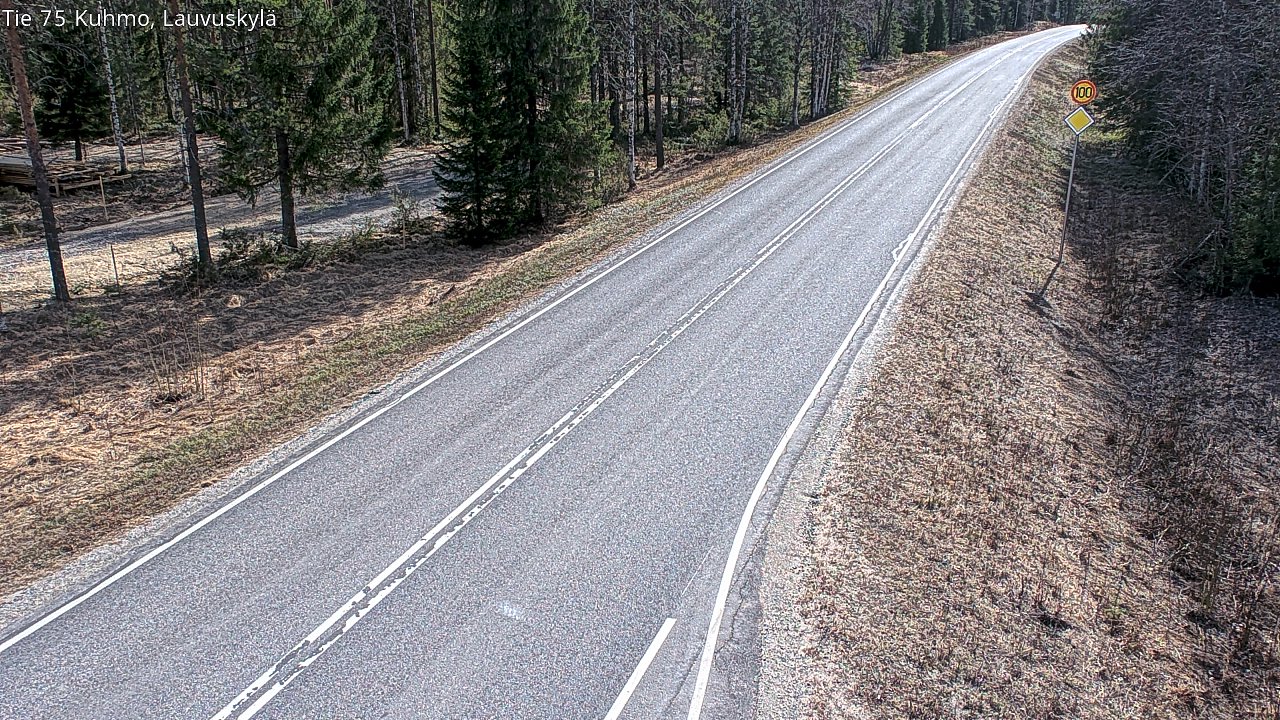 Weather Camera Image Väg 75 Kuhmo, Lauvuskylä, Kuhmo, Kainuu