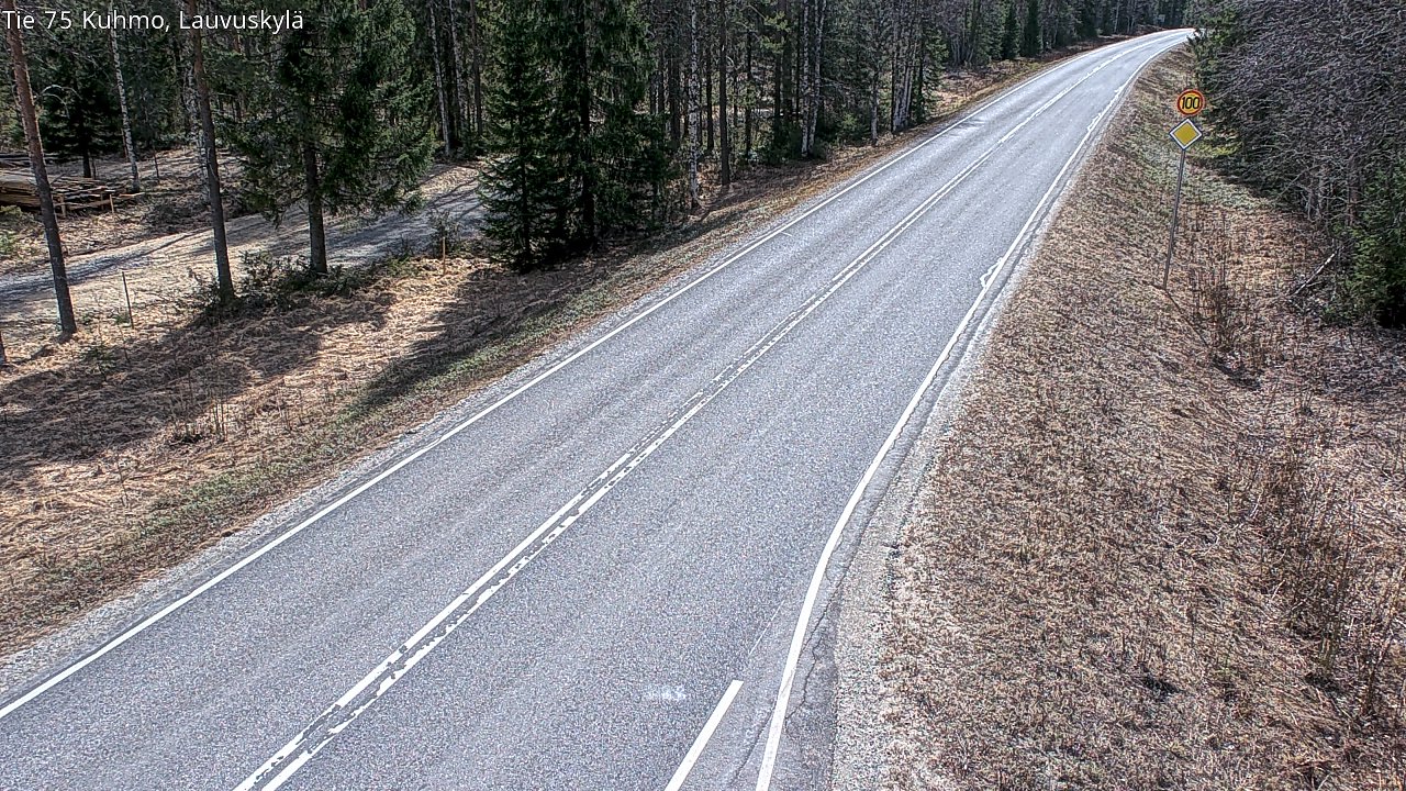 Weather Camera Image Väg 75 Kuhmo, Lauvuskylä, Kuhmo, Kainuu