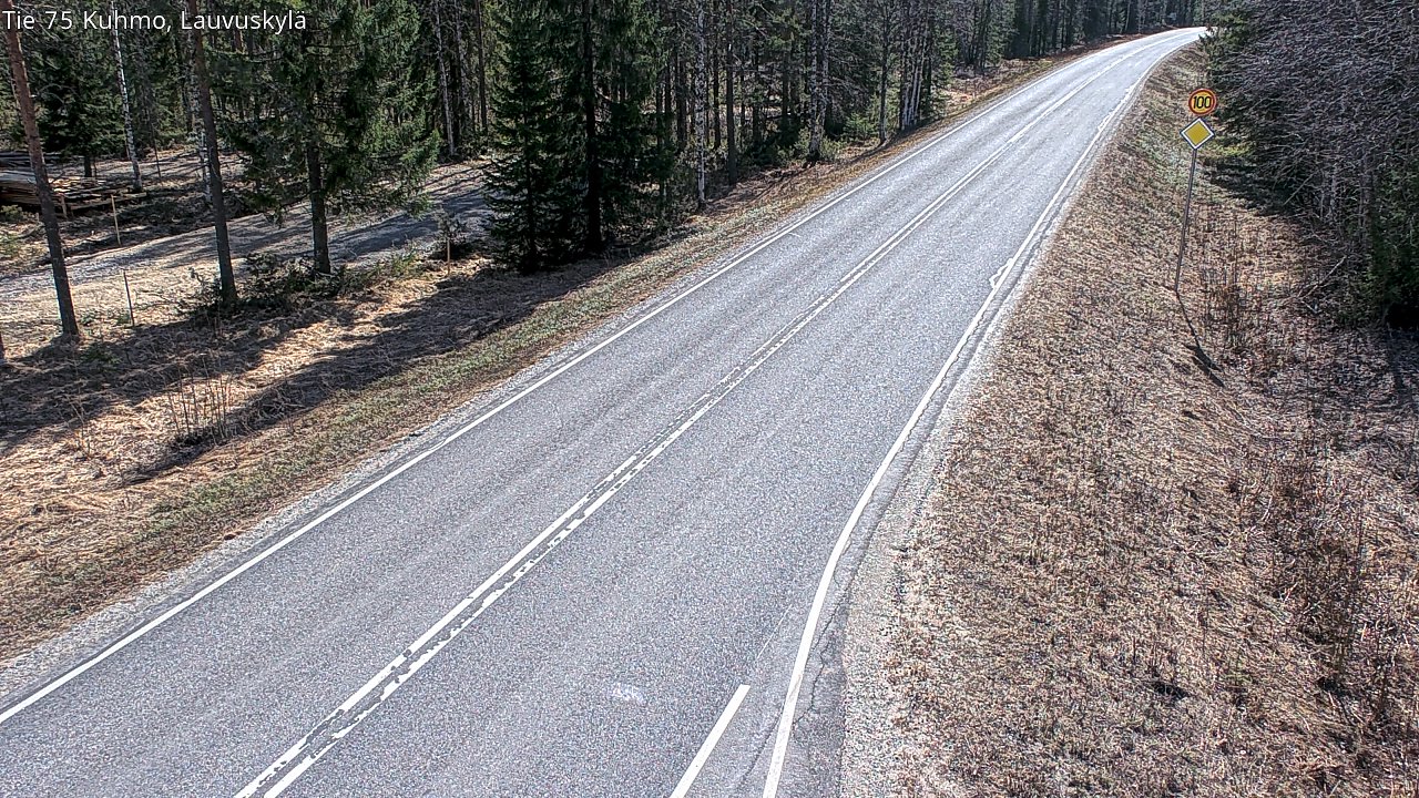 Weather Camera Image Väg 75 Kuhmo, Lauvuskylä, Kuhmo, Kainuu
