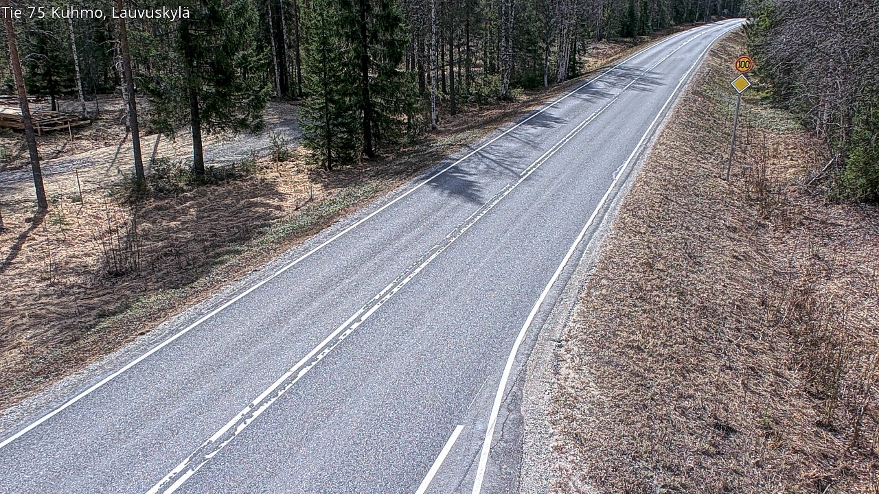 Weather Camera Image Väg 75 Kuhmo, Lauvuskylä, Kuhmo, Kainuu