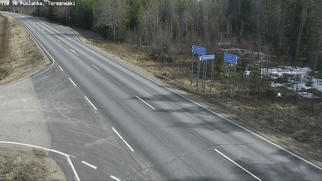 Weather Camera Image Road 78 Puolanka, Törmänmäki, Puolanka, Kainuu