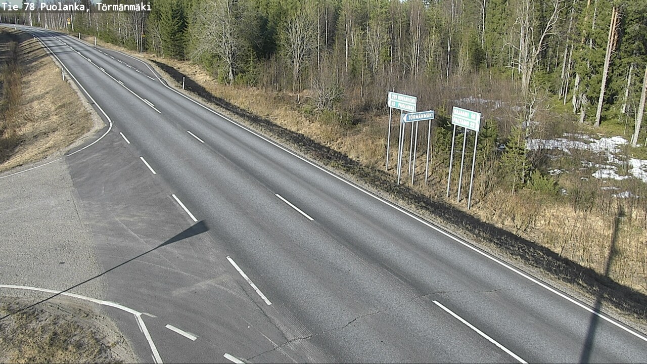 Weather Camera Image Road 78 Puolanka, Törmänmäki, Puolanka, Kainuu