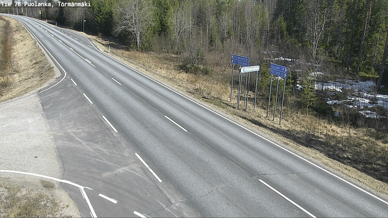 Weather Camera Image Road 78 Puolanka, Törmänmäki, Puolanka, Kainuu