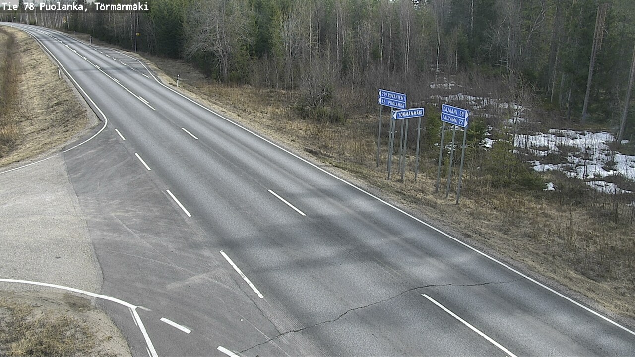 Weather Camera Image Road 78 Puolanka, Törmänmäki, Puolanka, Kainuu