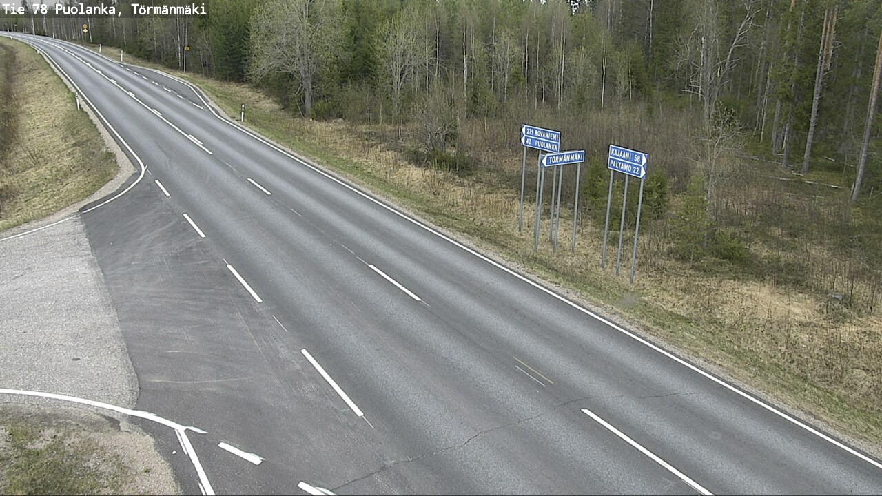 Weather Camera Image Road 78 Puolanka, Törmänmäki, Puolanka, Kainuu
