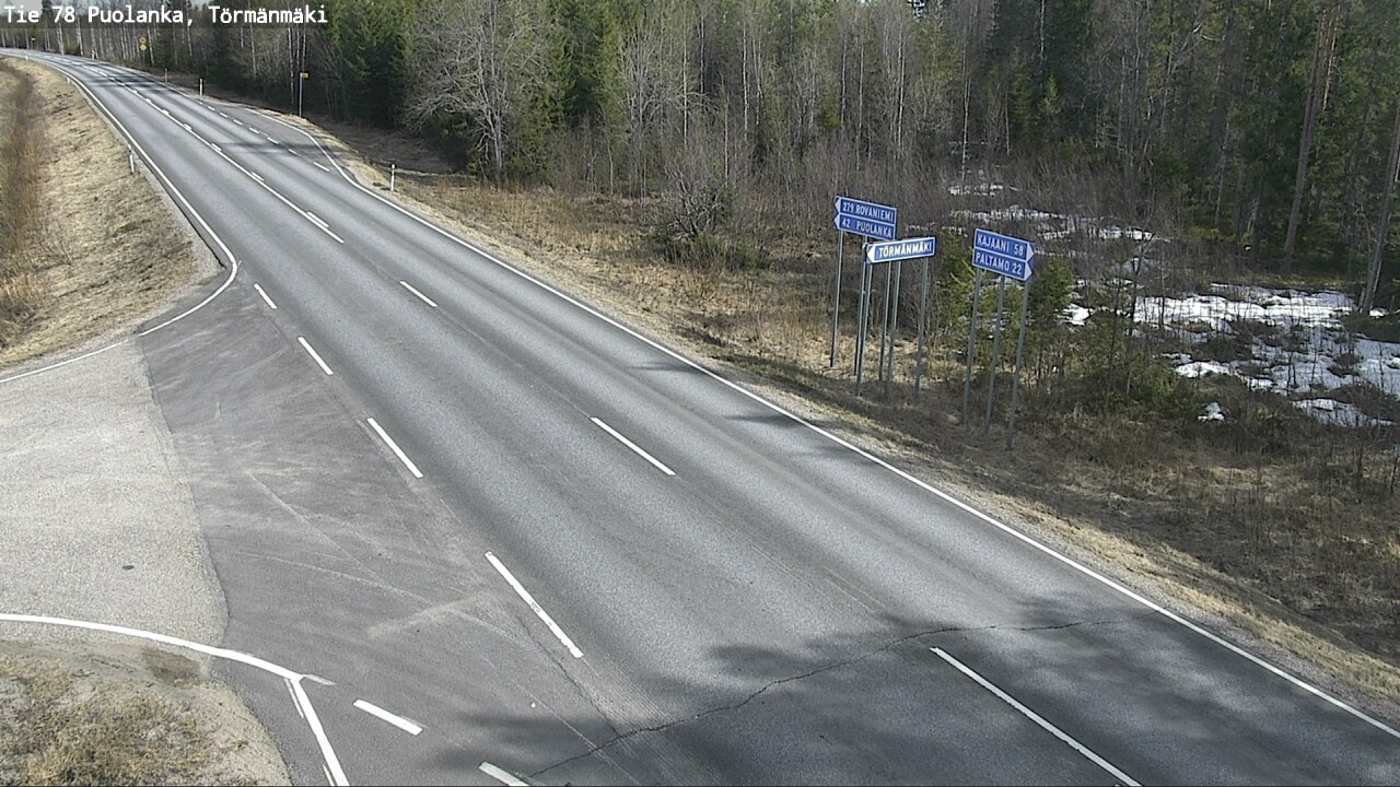 Weather Camera Image Road 78 Puolanka, Törmänmäki, Puolanka, Kainuu