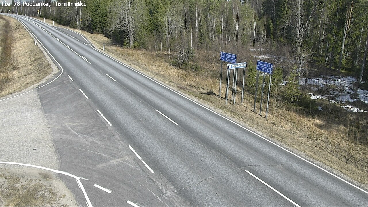 Weather Camera Image Road 78 Puolanka, Törmänmäki, Puolanka, Kainuu
