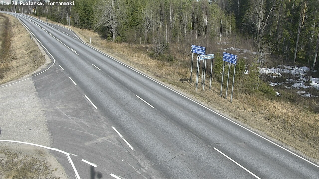 Weather Camera Image Road 78 Puolanka, Törmänmäki, Puolanka, Kainuu