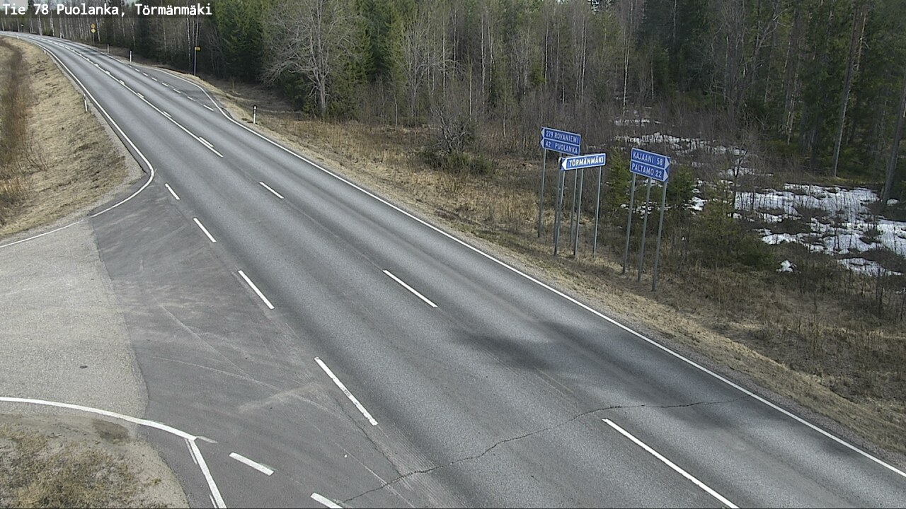 Weather Camera Image Road 78 Puolanka, Törmänmäki, Puolanka, Kainuu