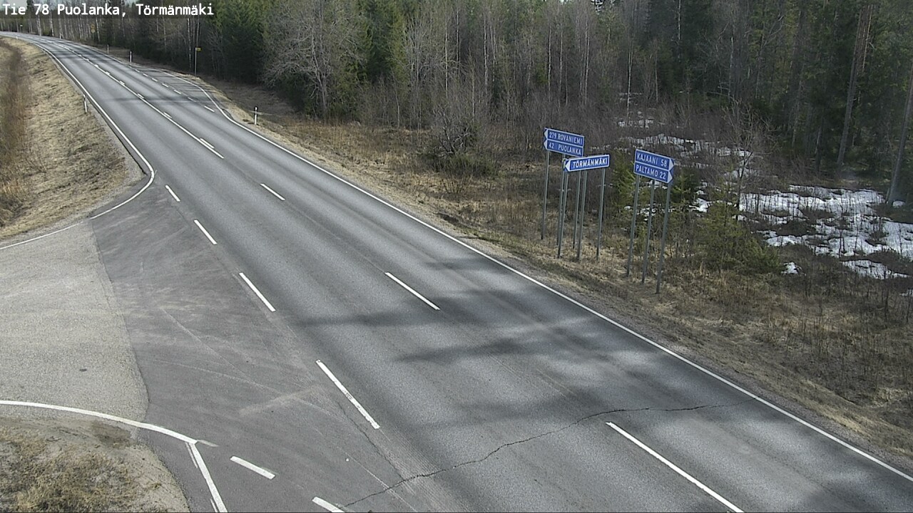 Weather Camera Image Road 78 Puolanka, Törmänmäki, Puolanka, Kainuu