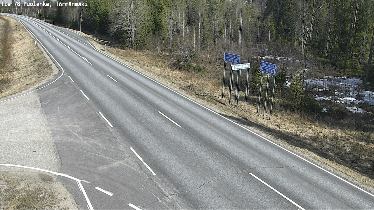 Weather Camera Image Road 78 Puolanka, Törmänmäki, Puolanka, Kainuu