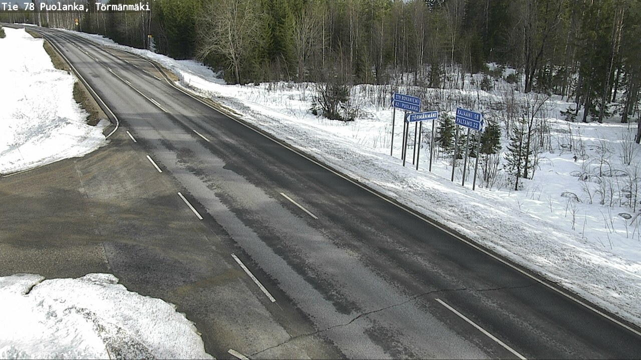 Weather Camera Image Road 78 Puolanka, Törmänmäki, Puolanka, Kainuu