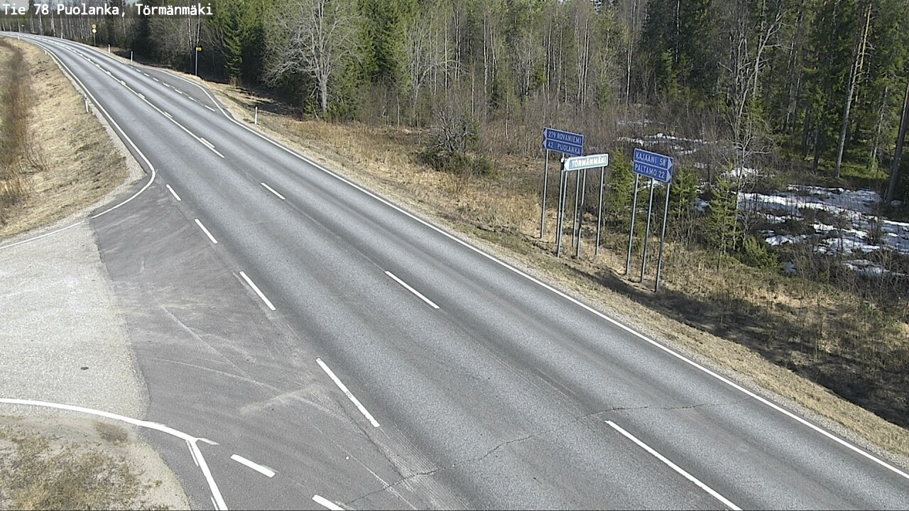 Weather Camera Image Road 78 Puolanka, Törmänmäki, Puolanka, Kainuu