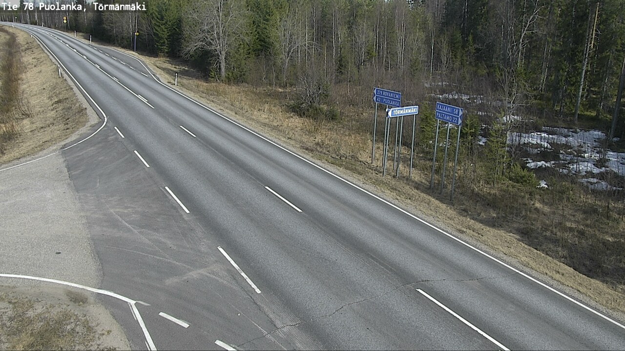 Weather Camera Image Road 78 Puolanka, Törmänmäki, Puolanka, Kainuu