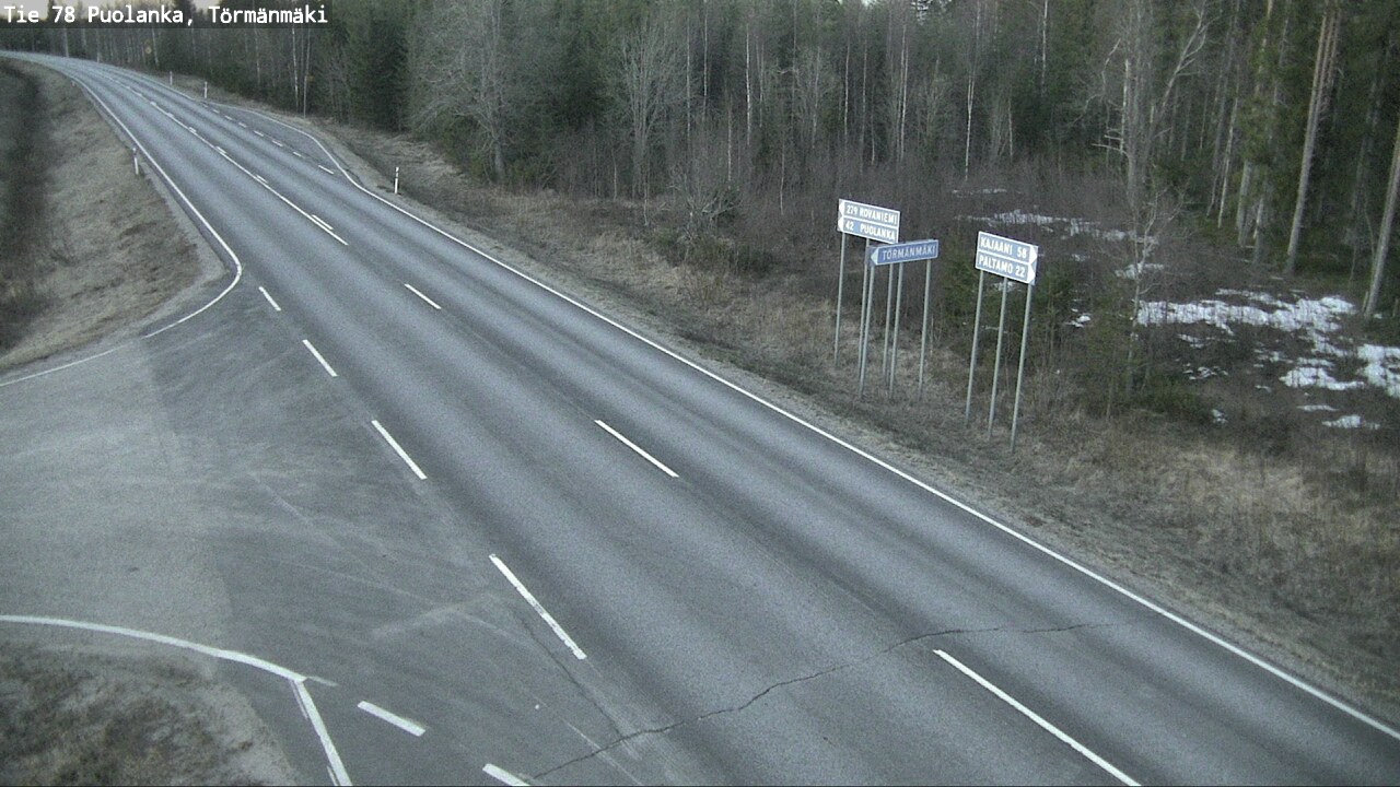 Weather Camera Image Road 78 Puolanka, Törmänmäki, Puolanka, Kainuu