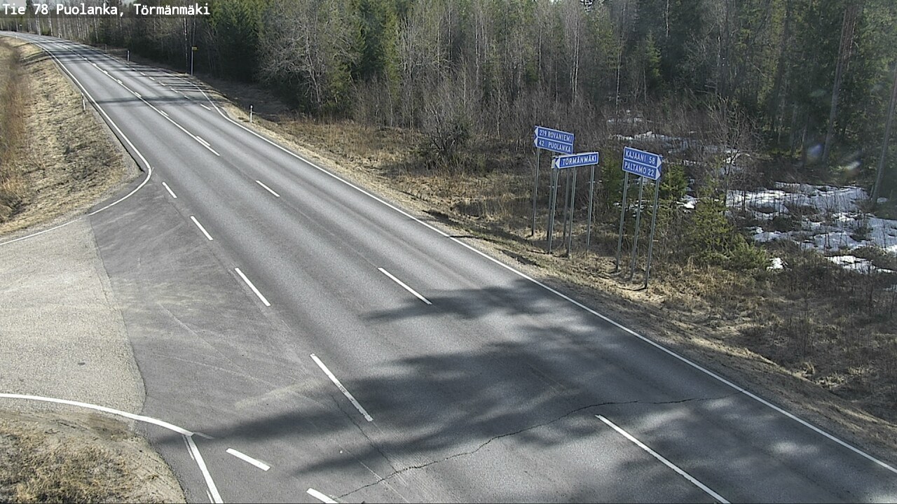 Weather Camera Image Road 78 Puolanka, Törmänmäki, Puolanka, Kainuu