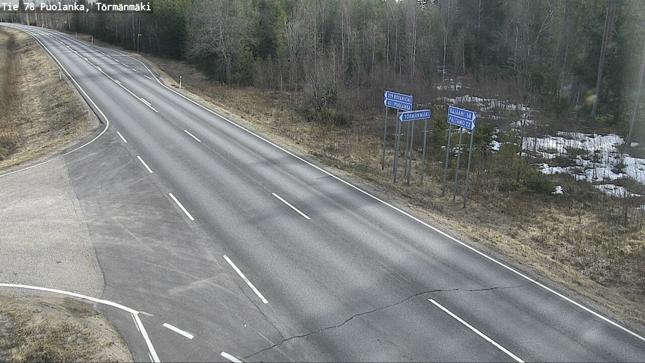 Weather Camera Image Road 78 Puolanka, Törmänmäki, Puolanka, Kainuu