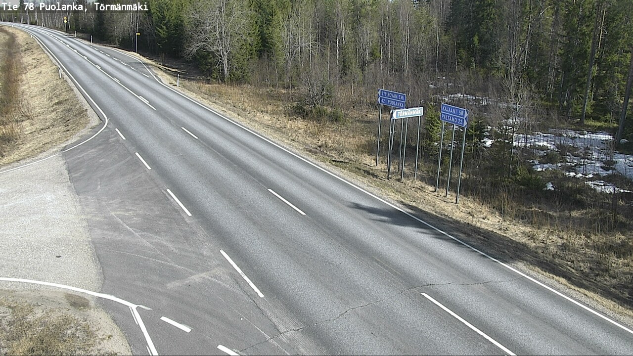 Weather Camera Image Road 78 Puolanka, Törmänmäki, Puolanka, Kainuu
