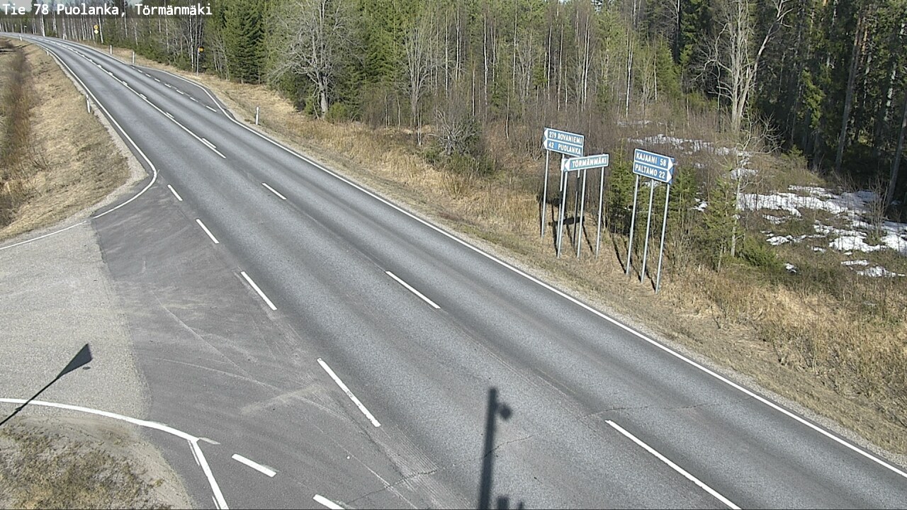 Weather Camera Image Road 78 Puolanka, Törmänmäki, Puolanka, Kainuu