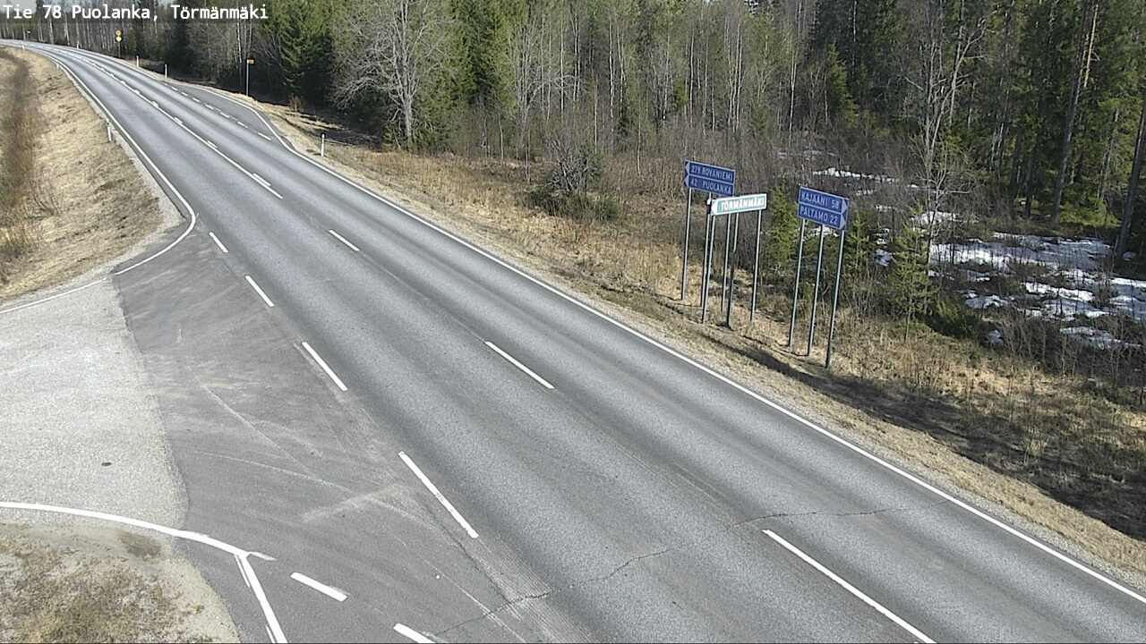 Weather Camera Image Road 78 Puolanka, Törmänmäki, Puolanka, Kainuu