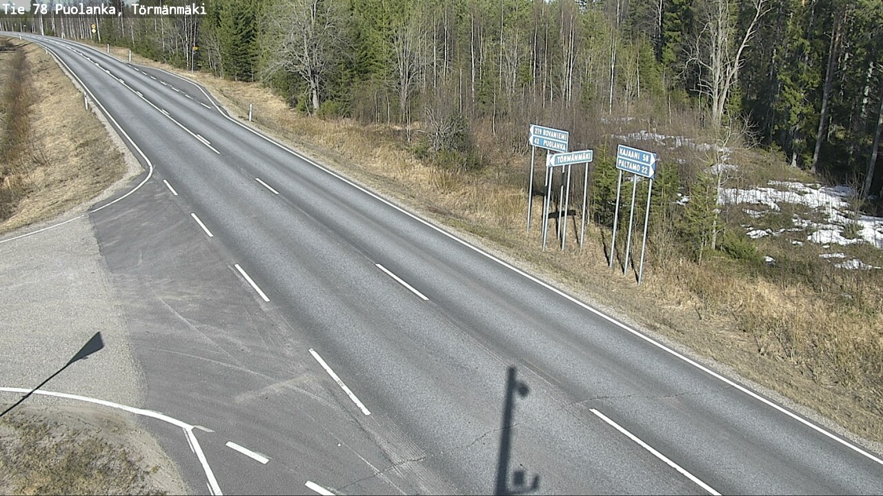 Weather Camera Image Road 78 Puolanka, Törmänmäki, Puolanka, Kainuu