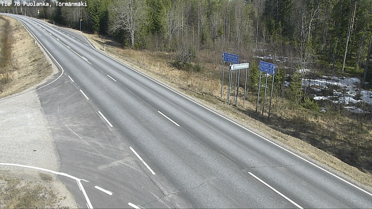 Weather Camera Image Road 78 Puolanka, Törmänmäki, Puolanka, Kainuu