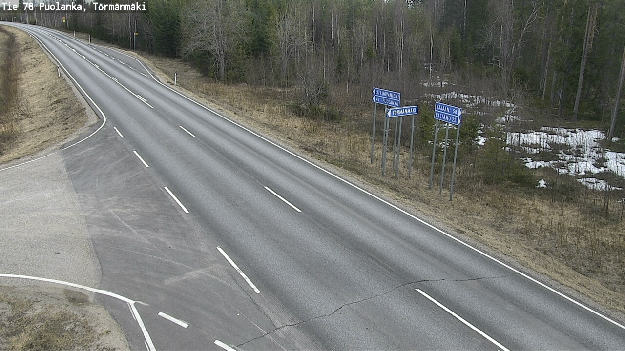 Weather Camera Image Road 78 Puolanka, Törmänmäki, Puolanka, Kainuu