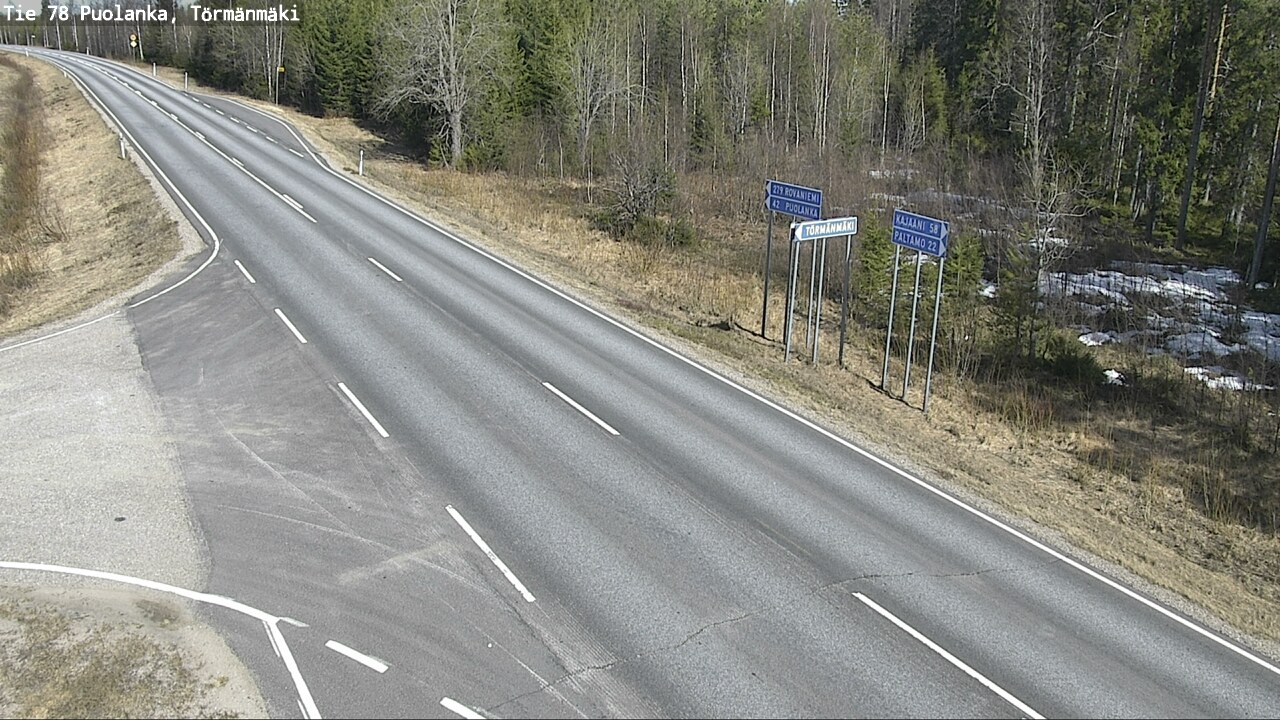 Weather Camera Image Road 78 Puolanka, Törmänmäki, Puolanka, Kainuu