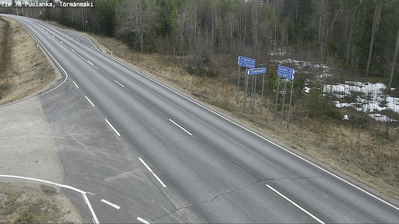 Weather Camera Image Road 78 Puolanka, Törmänmäki, Puolanka, Kainuu
