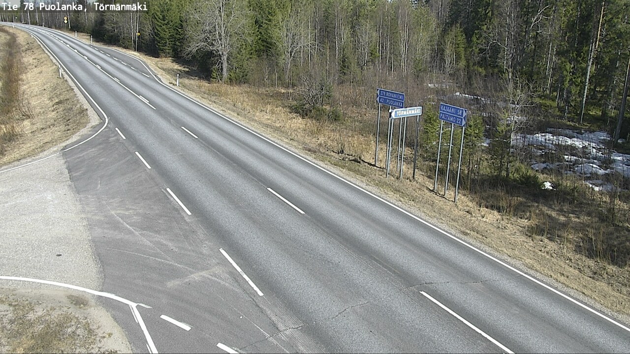 Weather Camera Image Road 78 Puolanka, Törmänmäki, Puolanka, Kainuu