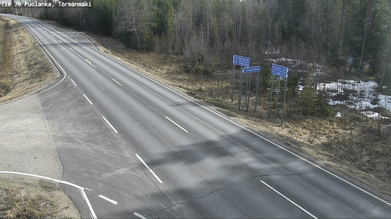 Weather Camera Image Road 78 Puolanka, Törmänmäki, Puolanka, Kainuu