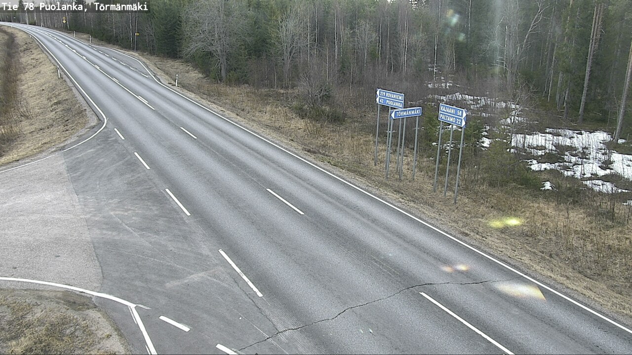Weather Camera Image Road 78 Puolanka, Törmänmäki, Puolanka, Kainuu