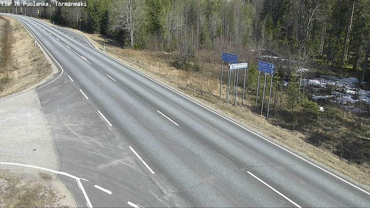 Weather Camera Image Road 78 Puolanka, Törmänmäki, Puolanka, Kainuu